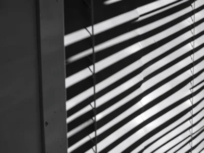 Venetian blind stripes on wall