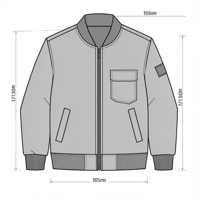 Bomber jacket flat ribbed zip