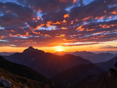 test sunset photo over the mountains