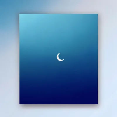 quotecard with deep ocean-blue gradient and a small moon glyph, blank caption fr