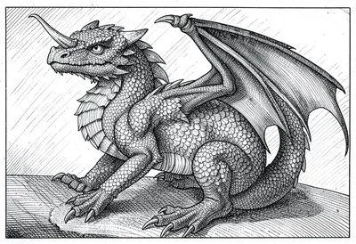 Dragon scales cross-hatched