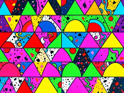Memphis eighties border pattern
