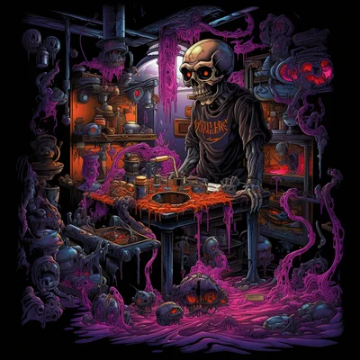 Highly detailed t-shirt black art. Reality-folding Fa