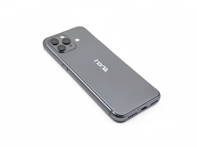 Smartphone from angle on white