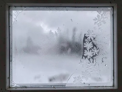 Interior condensation beginning to freeze