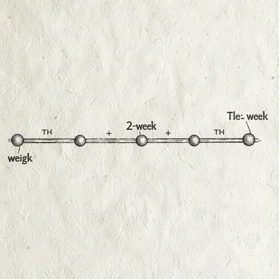 Mapwright editorial style timeline of a 12-week cohort marked as ticks across a