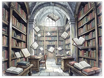 Magical floating library