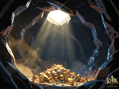 Echoing dragon-lair cavern with a single ceiling tear of daylight on a heap of t