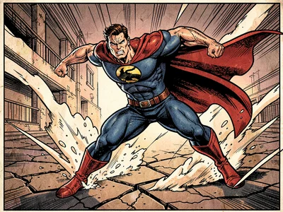 Three-point superhero landing
