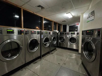 Laundromat at night