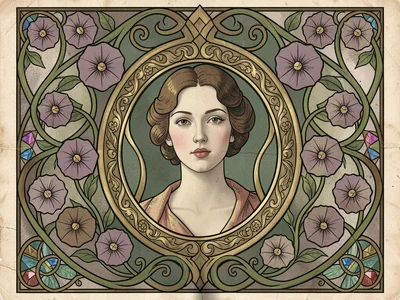 Morning Glory Portrait Medallion