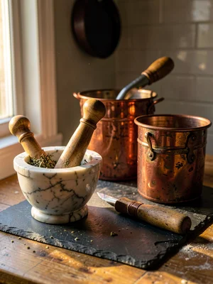 Marble Mortar and Pestle