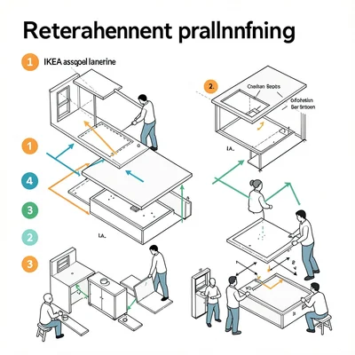 Retirement planning as IKEA assembly diagram with timeline arrows
