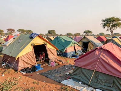 Refugee camp tents