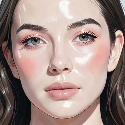 Porcelain skin subtle blush