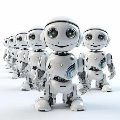 Clean white background 3d plastilina  robot chatbot a