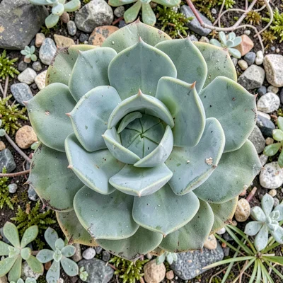 Succulent rosette from above