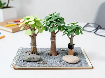 Pencil Forest — Five-Trunk Office Bonsai Group