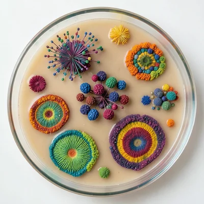 Myxococcus fruiting body formation on agar, predatory bacteria aggregating into 