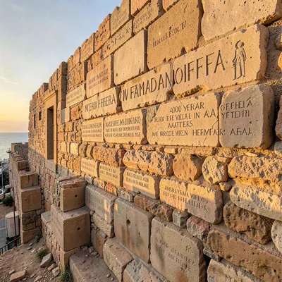 Old Jaffa time-layered, ancient port stone warmth, Golden hour light on sandston