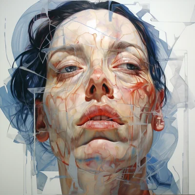 Painting portrait by Jenny Saville. madona