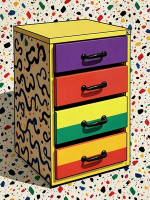 Memphis eighties filing cabinet