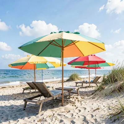 Beach umbrellas geometric