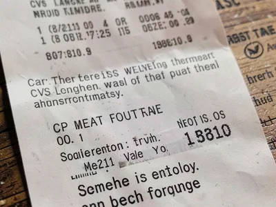 Receipt fortune: "Someone is thinking of you" below the total, the machine-gener