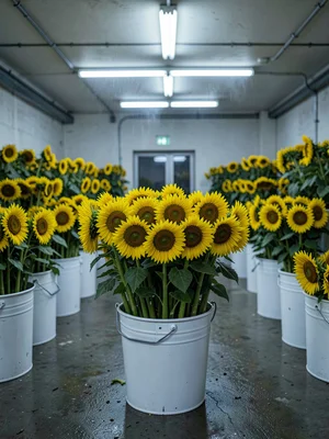 Sunflower Bucket Dozens of Heads