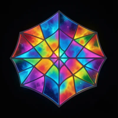 A voronoi diagram where each cell is colored by temperature data, creating a sta