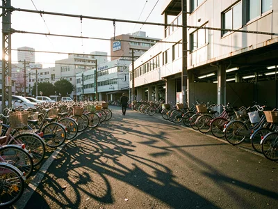 Bicycle parking lot near Umeda