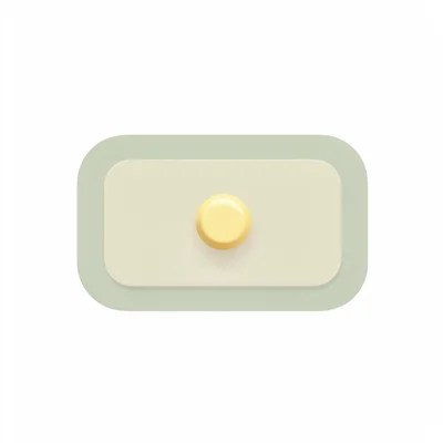 small geometric drawer-shape abstract — single rounded rectangle with a butter-y