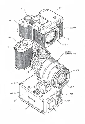 Camera exploded view technical