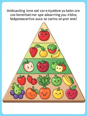 Colorful food pyramid diagram
