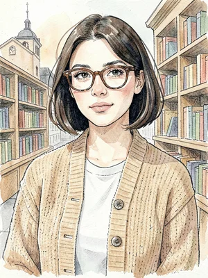 Bookshop glasses cardigan