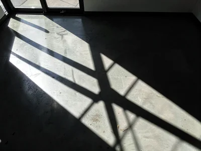 Window shadow pattern on floor