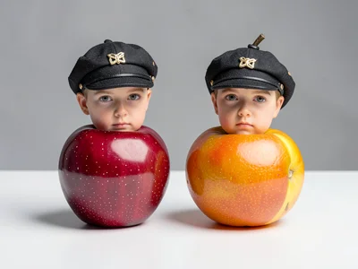 Cherry Twins in Newsboy Caps