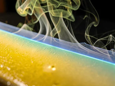 Thermal boundary layer visible on sun-heated surface