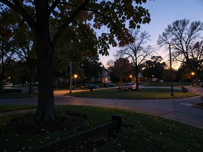 Park at dusk