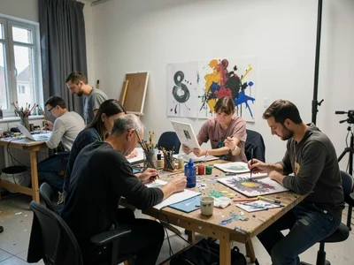 Studio artists at work