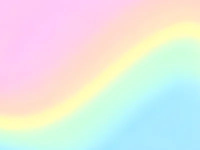 Pastel rainbow gradient: soft pink flowing through peach, yellow, mint, and endi