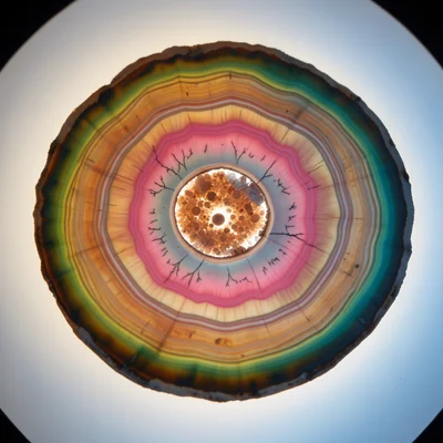 Watermelon tourmaline slice, pink center ringed by green outer layer, gemstone t