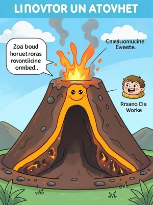 Volcano cross-section diagram