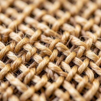Knitted fabric at macro: each stitch a loop through the one below, the architect