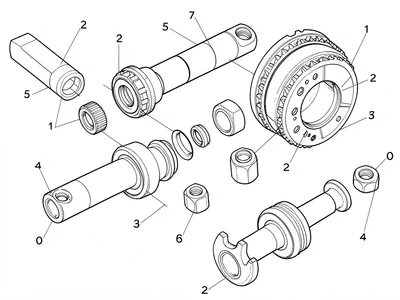 Bicycle hub exploded view