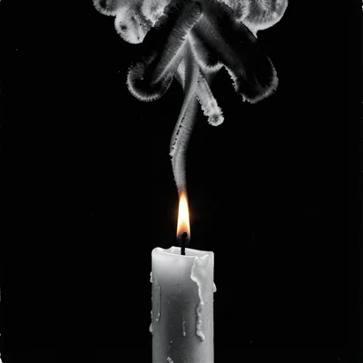 Stark minimalist composition, high contrast black and white tones, Smoke rising 