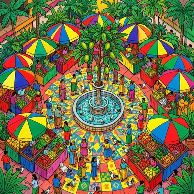 La Place du Marché Vue du Ciel