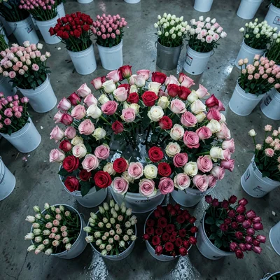 Overhead Single Rose Bucket Square