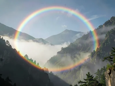 Colored rings around shadow