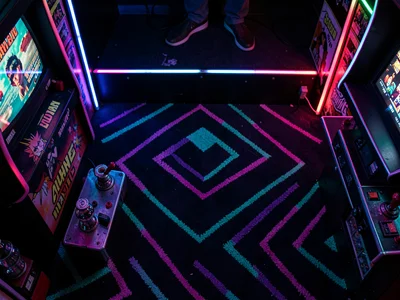 Arcade Carpet Under Blacklight UV